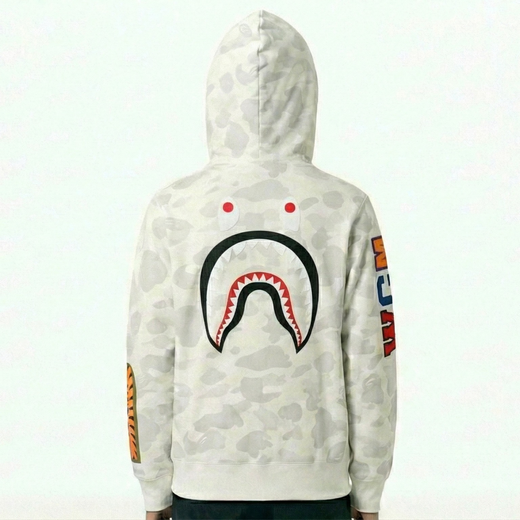 White bape shark hoodie pubg mobile