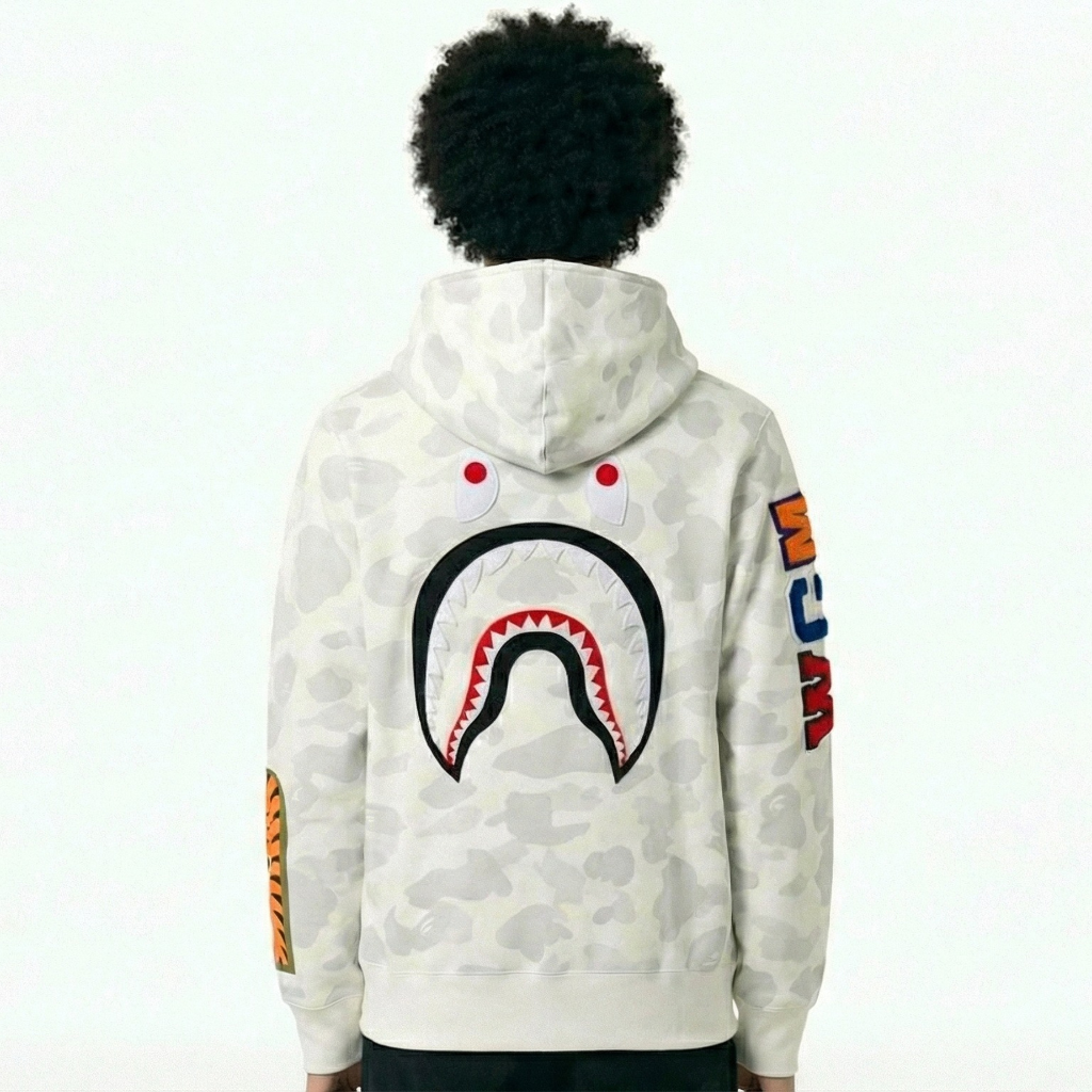 White bape shark hoodie pubg mobile